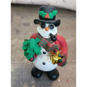 Cool snowman sunglasses pipe ornament Xmas Decor mistletoe